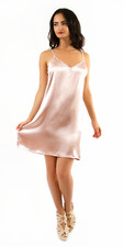 Satin Slip Dress | Spaghetti Strap S M L Gold or Pink Love J TA18131