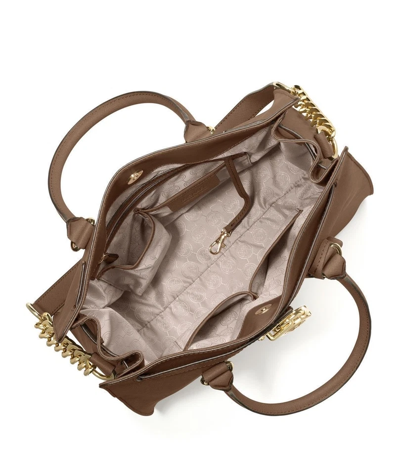 L@@K! NUEVO CON ETIQUETAS MICHAEL KORS HAMILTON TOTE Bolso Cartera Bolso de Mano Duna Oscura Foto 3 de 3