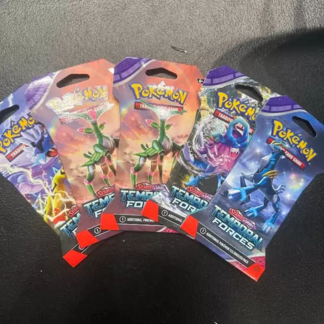 RIP & SHIP - 5x Pokémon Temporal Forces Sleeved Booster Packs Scarlet and Violet