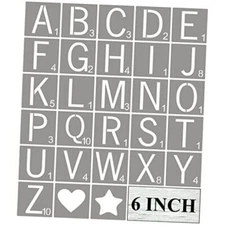Scrabble Tile Letter Stencils - 28 Pack Scrabble Style Alphabet Stencil 6 Inch