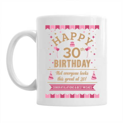 30. Geburtstag Happy Gift Geschenkidee Frauen Damen Frau Dame Andenken 30 Becher