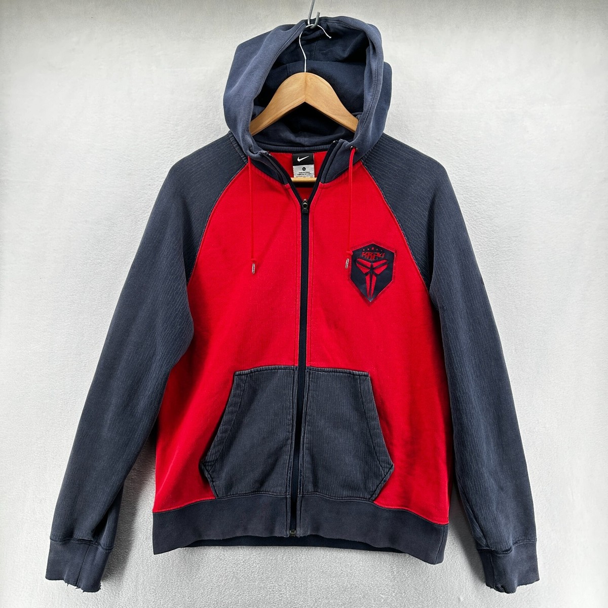 Nike Full Zip Hoodie Kobe Bryant Mamba Red Black Men's XL Long