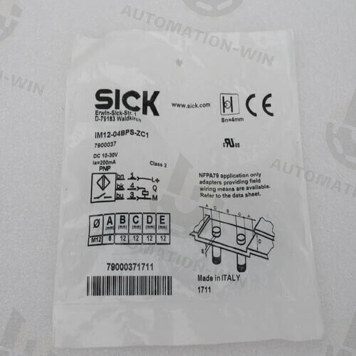 Sick IM12-04NPS-ZC1 SICK INDUCTIVE SENSOR, 4MM RANGE, NON-FLUSH, M12 X