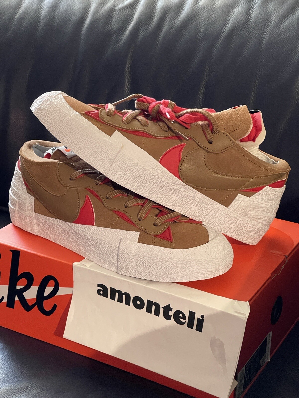 SACAI X NIKE NUOVISSIMA NIKE BLAZER LOW X SACAI BRITISH TAN DD1877 200 TAGLIA 12