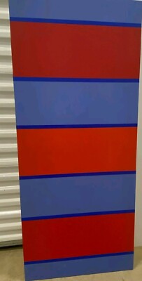 Abstract oil Painting 24''X56''  1980's Jerrold Schoenblum NYC Artist (Code 666)