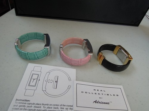 HSN Real Collectibles by Adrienne Watch Interchangeble Bands Orig.Papers & Box - Picture 3 of 5