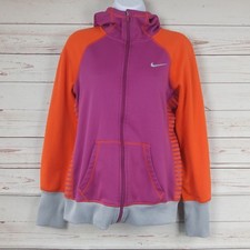 Nike Women's Therma-Fit Orange And Purple Hoodie Size Medium