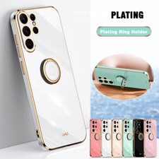 For Samsung A25 A35 A16 A56 A17 Shockproof Plating Ring Stand Phone Case Cover