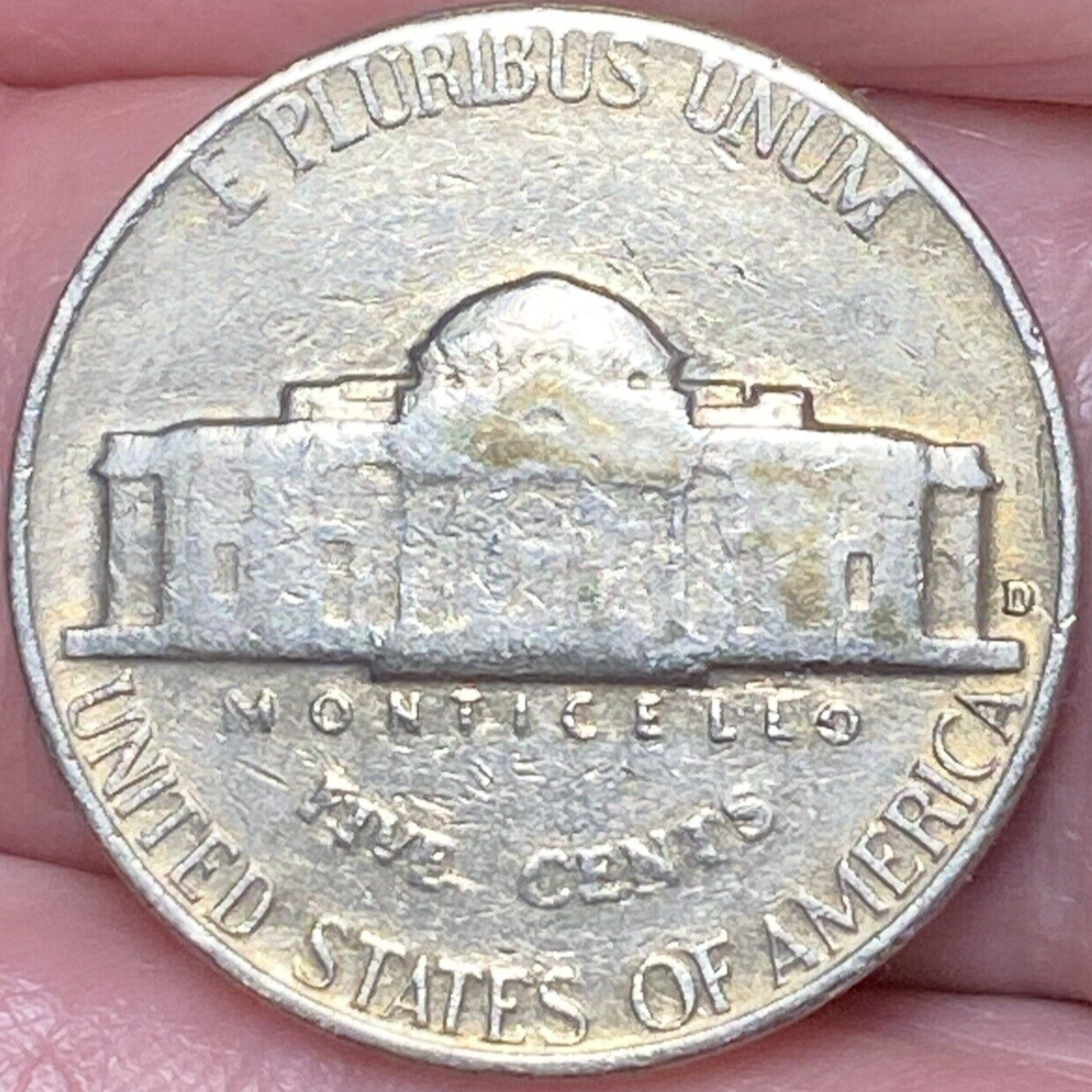 1964-D Jefferson Nickel Beautiful Brilliant Natural Slightly Gold