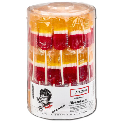 (12,34 /1kg) Küfa Riesen-Fruchtlutscher, Lolly, 100 Stück