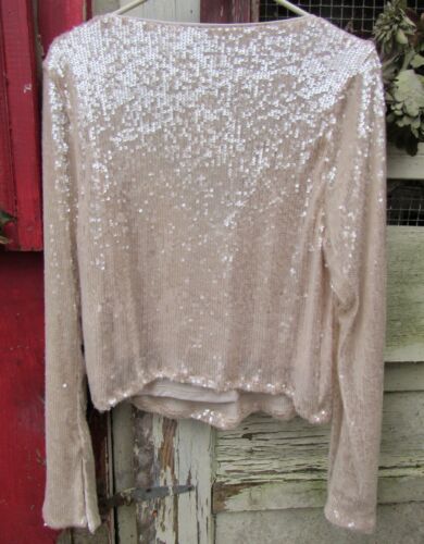 Ladies WILD FABLE Sequin BELL TOP Cocktail Party XXL Holiday Champagne RARE NEW - Picture 2 of 6