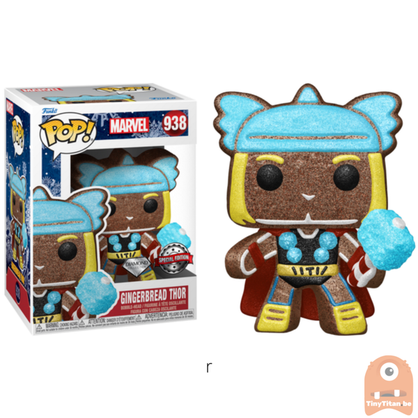 Funko Pop! Marvel Thor - Gingerbread Thor Bobble Head Diamond Vinyl Neu 938-image