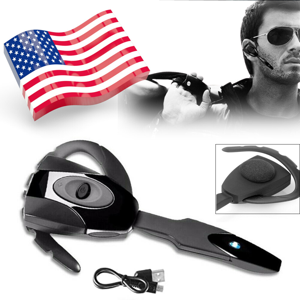 Bluetooth Headset Wireless Earpiece Hands-free Call Driver Trucker Earphone
