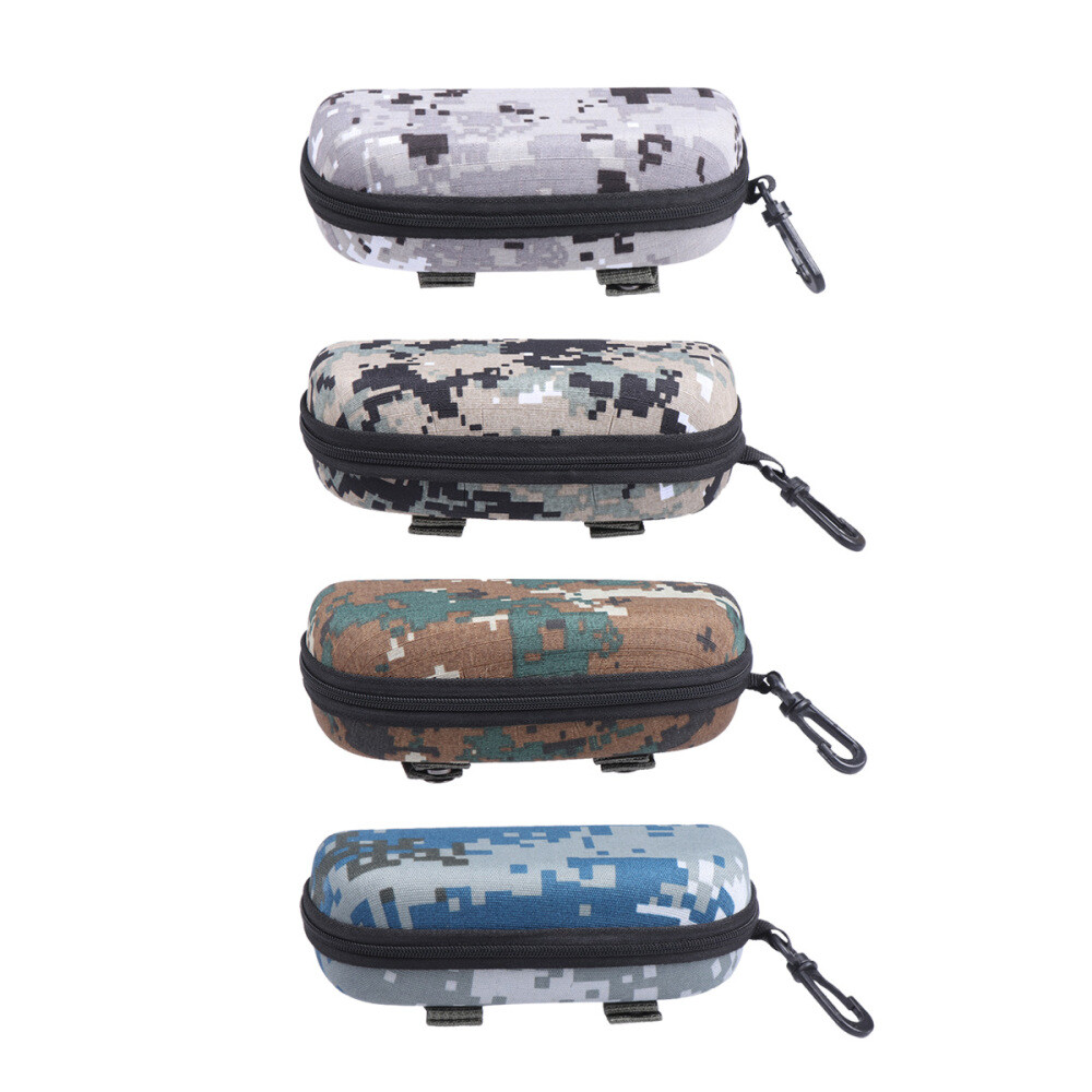 4PCS Anti-pressure Zipper Eyeglasses Case Camouflage Sports EVA
