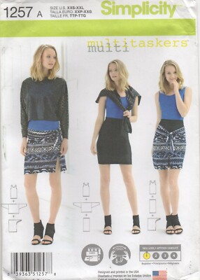 Simplicity Schnittmuster 1257 Strick Stoff Trägertop Sarong Mehrfarbig Gr. 4 26 Neu