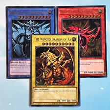 YUGIOH Egyptian God Cards ULTRA RARE 25th Anniversary LC01 Near Mint NM SET FULL