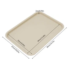 24pcs Eating Food Serving Tray for Cafeteria Restaurants 13.39" x 9.45", Khaki