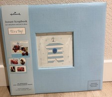 HALLMARK Album It  s a Boy Instant Scrapbook Blue Baby Book 13.5" x 12.5"