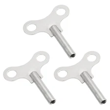 3 Pcs 4.4mm x 62mm Wrench Clock Key for Winding, Silver