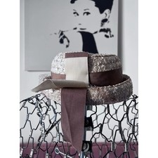 Vintage Woven Straw Pillbox Hat Brown Grosgrain Ribbon Bow Netting Detail