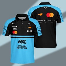 2026 McLarren F1 Blue Teamwear For Fans Polo All Over Print Shirt All Size