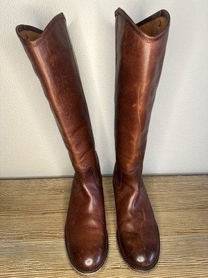Frye Melissa Button Riding Boots Brown Cognac Women's Size 7.5 B