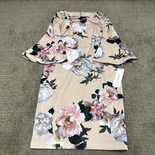 Calvin Klein Dress Sheath Multicolored Floral Long Bell Sleeve Women’s Sz 4 NWT