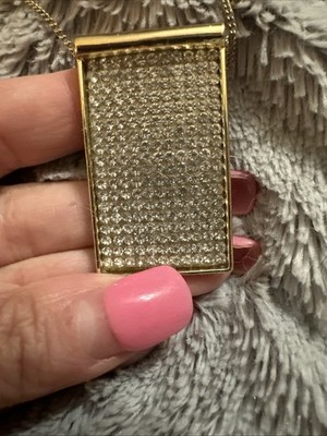 Plunder Bling Rectangle Longways Gold tone Necklace