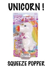 Hog Wild White Unicorn Popper Toy, Shoots Foam Balls 