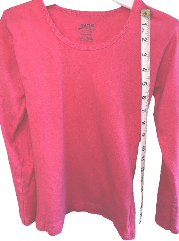 Pink Long Sleeve Shirt.  Size: 9-10 Yrs
