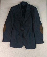 VTG Pendleton Wool Tweed Sport Coat Mens 44L Blazer Suede Elbow Patch