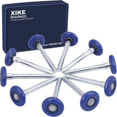 XiKe 10 Pack Blue 2'' Nylon Garage Door Roller 4'' Stem, Quiet/Durable and High...