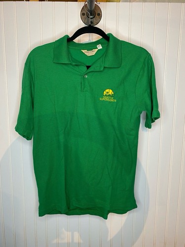 Vintage NBA Seattle SuperSonics Logo 7 Green Polo Shirt Mens Size Large - Picture 1 of 4