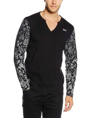 Hope'N Life Men's Sweater Long Sleeve V-Neck, Black, Large