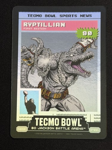 2026 Bo Jackson Battle Arena Tecmo Bowl Ryptillian Mark Rypien Tecmo News Foil
