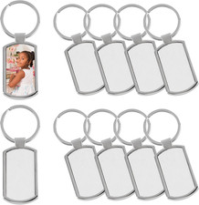 Sublimation Metal Keychain Blanks Rectangle Heat Transfer Press Keychains with
