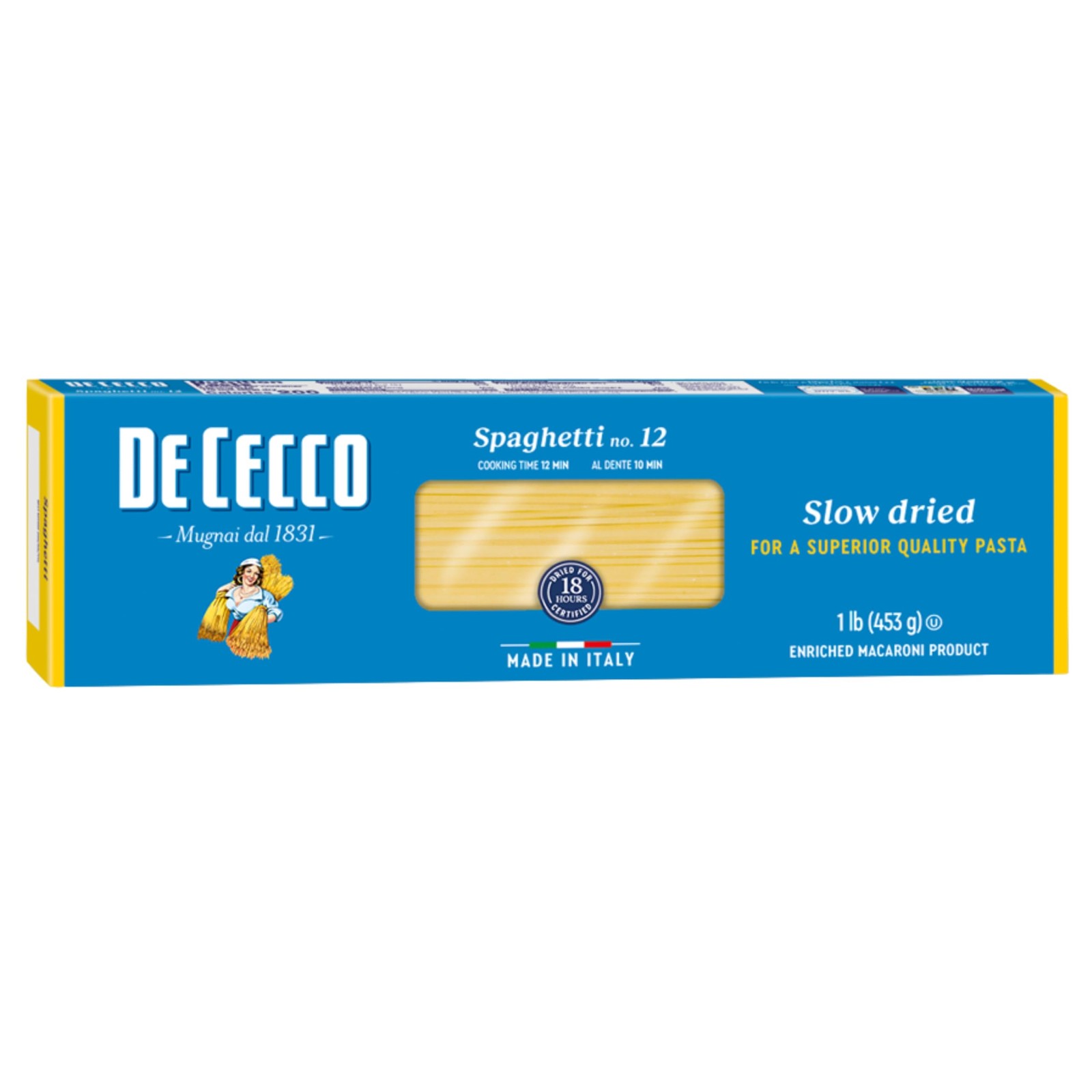De Cecco Spaghetti No. 12 Pasta, 16 Oz, Authentic, Slow 16 Ounce (Pack of 1)