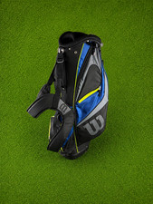 Wilson Lightweight Stand Carry Golf Bag 4 Way Divider Dual Strap Black Blue