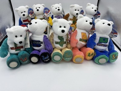 Collect All 50 Club 50 States Of America Coin Bears ~ SET OF 10 DIFFERENT STATES