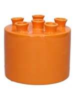 INNA-Glas Dekovase Vivianne, Mit 6 ÖFfnungen, Orange, 14,3Cm, Ø17Cm