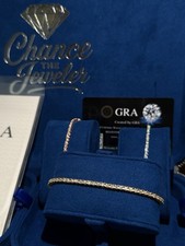 Real Silver 2mm Tennis Bracelet MOISSANITE VVS D GRA Certified Mens Ladies Iced