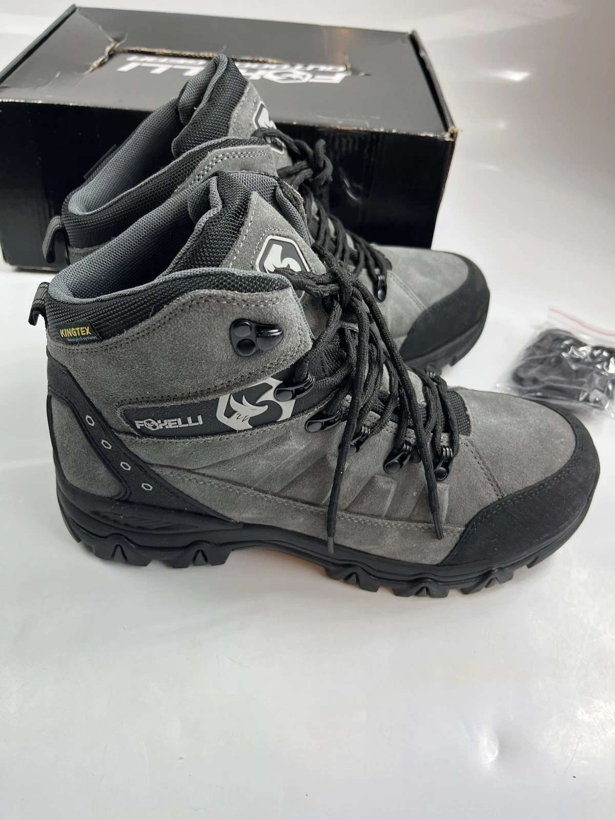 Foxelli Mens Hiking Boots Gray Size 10