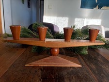 Mid Century  4er Kerzenständer Holz Teak  ? Leuchter Kerzenhalter Vintage