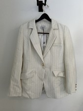 NWT Sur Belle Cream Tweed Blazer Jacket M 0024
