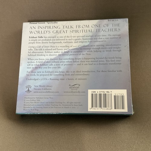 Living a Life of Inner Peace by Eckhart Tolle (2004, Compact Disc) - Afbeelding 2 van 2
