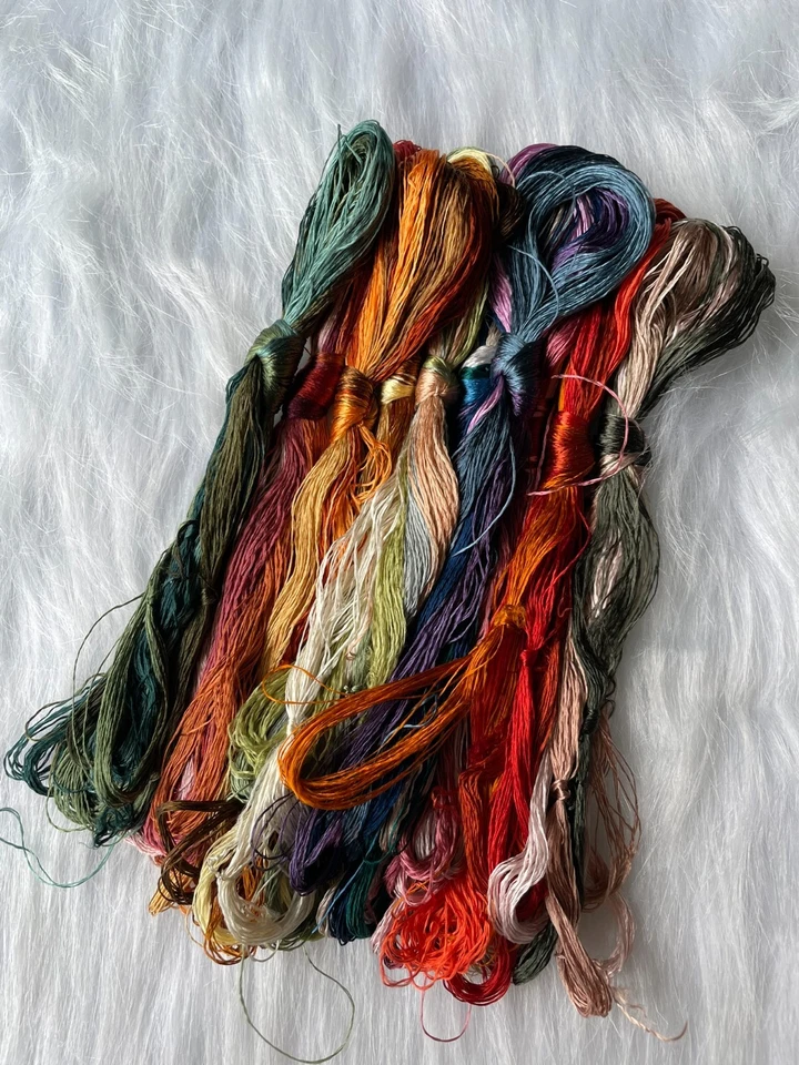 100%natural silk,hand-dyed embroidery thread  deep colors series 50skeins(1100M) - Image 2 of 4