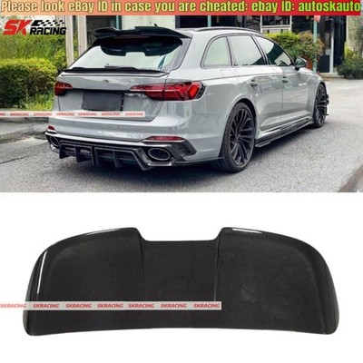 Glossy Black/Carbon Fiber/FRP Rear Roof Spoiler Wing For Audi RS4 B9 B9.5 2020+