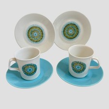 Vintage J&G Meakin Aztec Tea Set 1960s Mid-Century Modern Retro Cup Plate Saucer