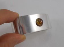 *RAR* Einzigartiger Serviettenring mit Bernstein in 800er Silber Pott Handarbeit
