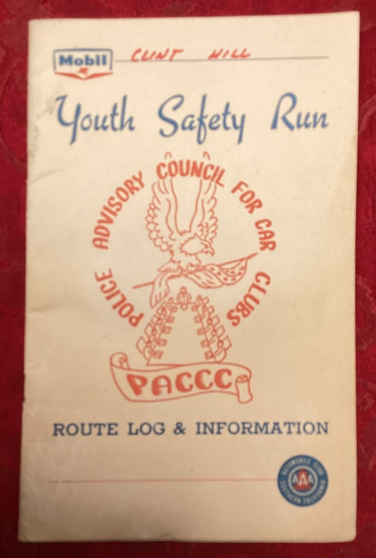  1966 Youth Safety Run Route Log and Information booklet